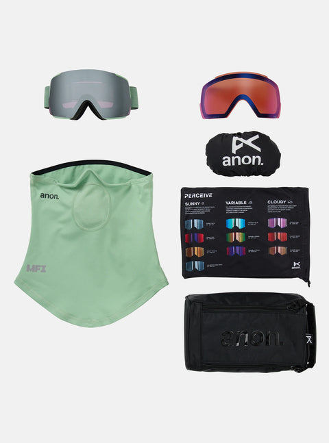 Anon M5S Low Bridge Fit Goggles + Bonus Lens + MFI Mask (Multiple Color Options)