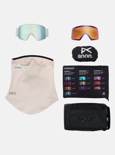 Anon M6S Goggles + Bonus Lens + MFI Face Mask (Multiple Frame/Lens Options)