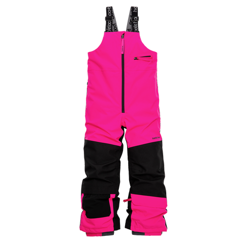 Kids Pinnakle Insulated Bib Snow Pants - Hot Pink/Raven Black