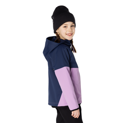 Kids Brighton Bonded Fleece Jacket - Sea Blue/Lavender