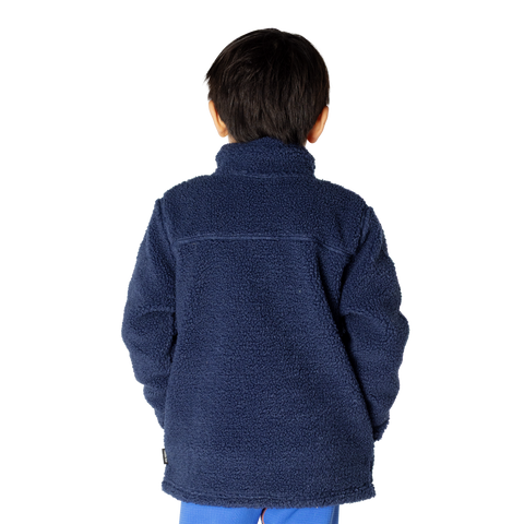 Kids Eyas Popcorn Fleece Jacket - Sea Blue