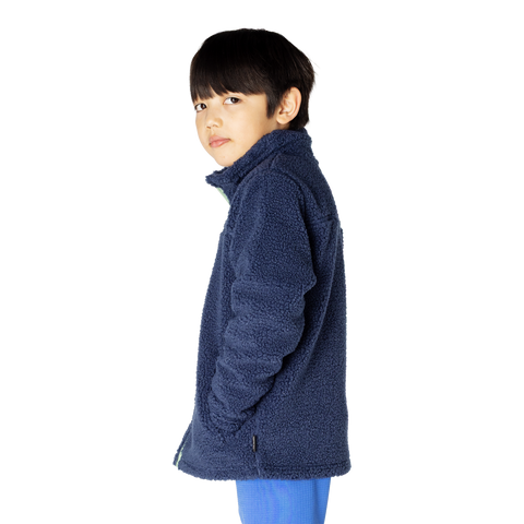 Kids Eyas Popcorn Fleece Jacket - Sea Blue