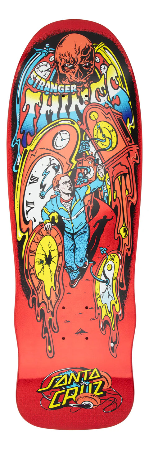 Santa Cruz x Stranger Things Grabke Max Melting Clock Skateboard Deck