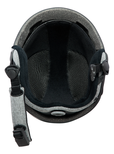 Anon Rodan MIPS snowboard helmet interior view showing black foam padding and chin strap