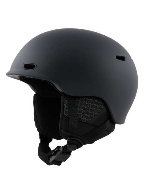 Anon Oslo WaveCel matte black snowboard helmet with ear pads and chin strap