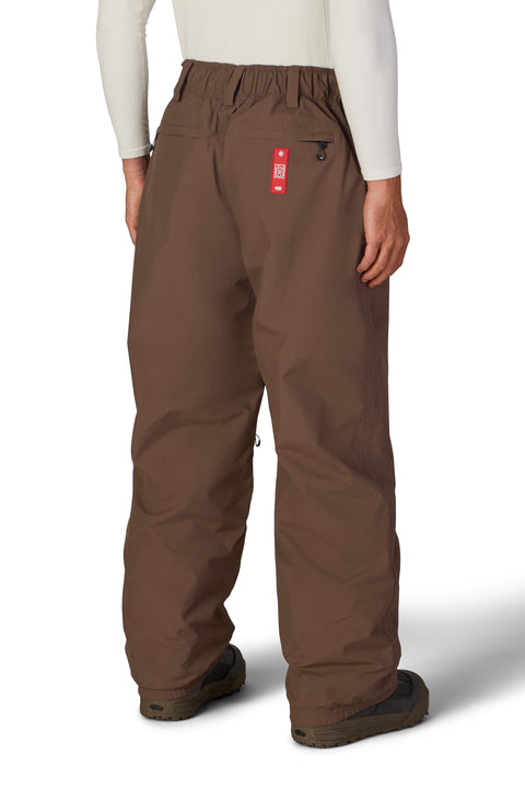 686 Men's Dojo Gore-Tex Shell Pant in brown, back view with zippered pocket