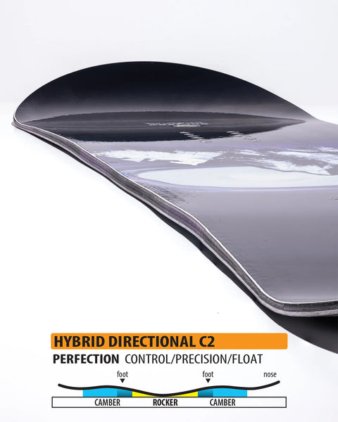 Lib Tech Women's Cortado Snowboard with hybrid C2 camber-rocker-camber profile diagram