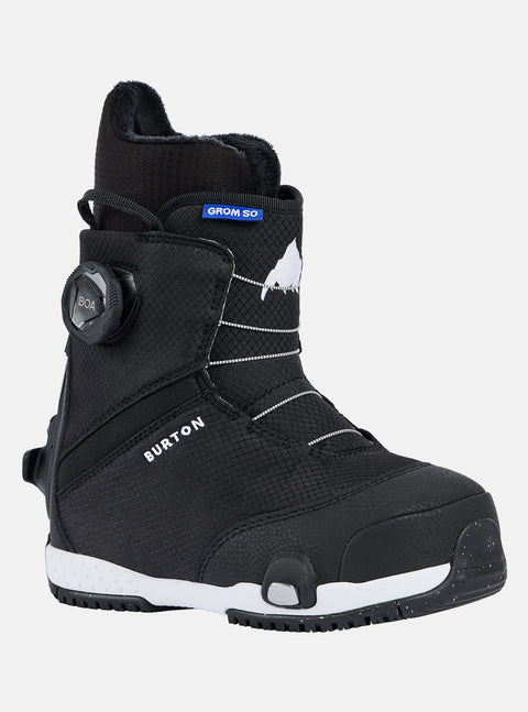 Burton Kids' Grom Step On Snowboard Boots, Black, 1K