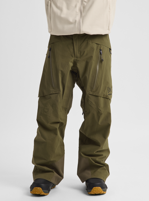 Burton [ak] men's olive green insulated GORE-TEX snow pants with zippered pockets