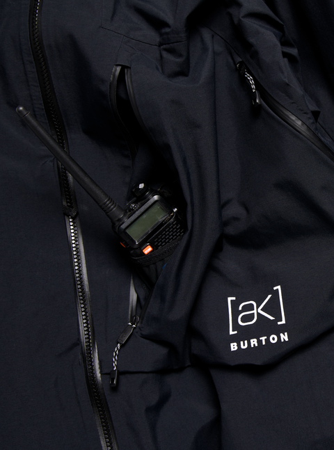 Burton [ak] Cyclic GORE-TEX 2L black jacket chest pocket with walkie-talkie