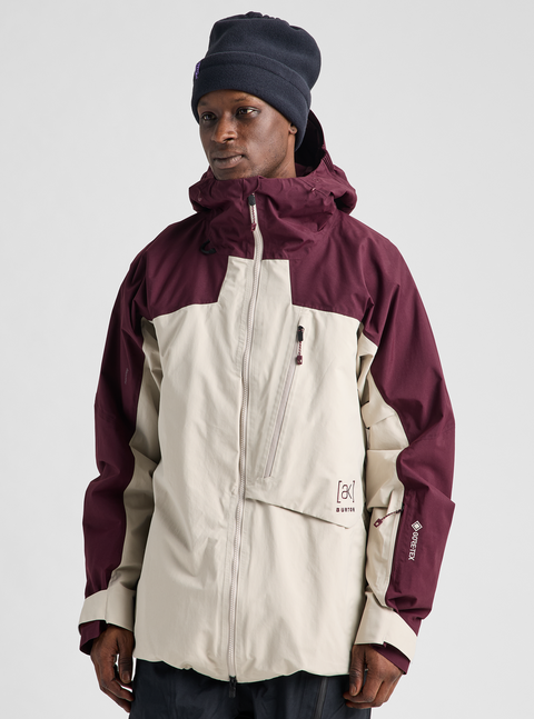 Burton [ak] Cyclic GORE-TEX 2L men's jacket in cream and burgundy colorblock