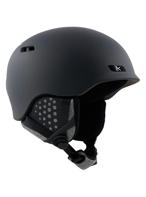 Anon Rodan MIPS snowboard helmet in matte black with grey fleece ear pads