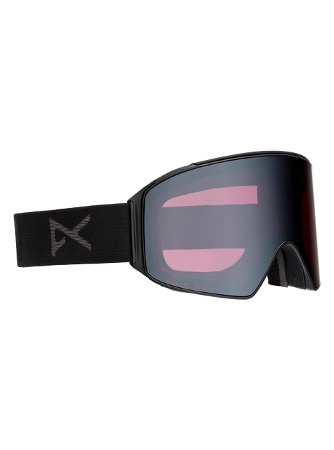 Anon M4 cylindrical ski goggles in black with Perceive Onyx S4 mirrored lens