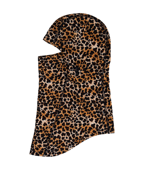 Autumn lightweight balaclava in leopard print brown and black pattern