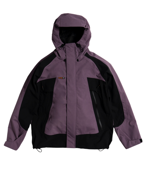Autumn Crest 3L hooded jacket in dusty purple and black colorblock