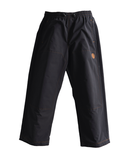 Autumn Men's Service Pant in black with orange stitching and drawstring waist