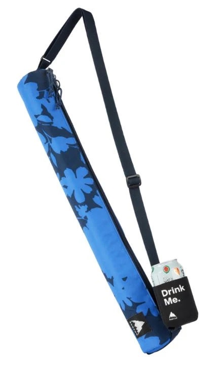 Burton blue floral slim cooler bag with shoulder strap and side can pocket