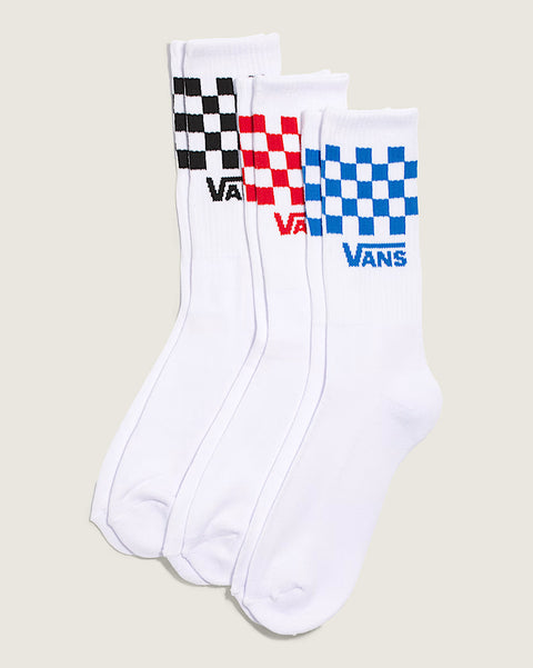 Vans Classic Checkerboard Crew 3-Pack Socks (Multiple Color and Size Options)