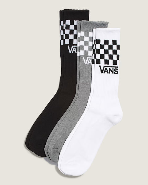 Vans Classic Checkerboard Crew 3-Pack Socks (Multiple Color and Size Options)