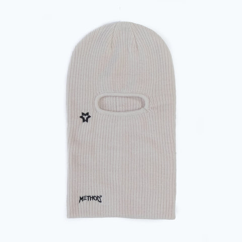 Method Mag ribbed knit balaclava in light gray with single eye opening
