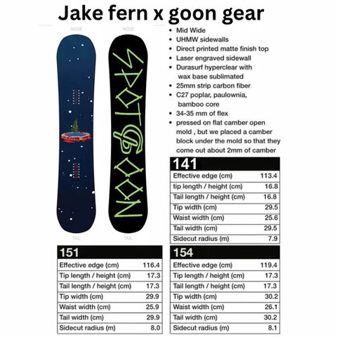 Jake Fern x Goon Gear SpotGoon twin snowboard in navy blue and black