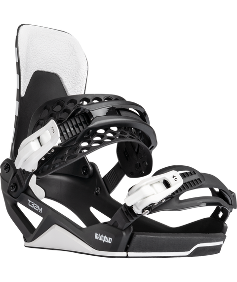 ThirtyTwo T32M black and white snowboard bindings with vented straps