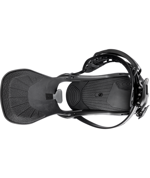 ThirtyTwo T32M XLT FASE snowboard bindings in black, top-down view