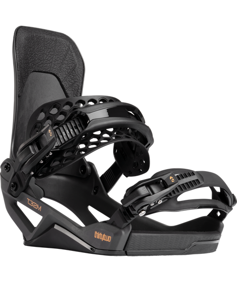 ThirtyTwo T32M XLT FASE snowboard bindings in all-black with gold branding