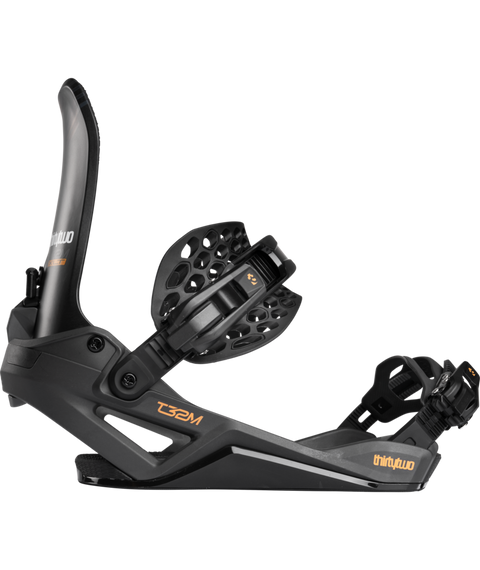 ThirtyTwo T32M XLT FASE snowboard bindings in black with gold accents