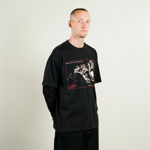 Welcome Snarl Layered Knit 2Fer Tee