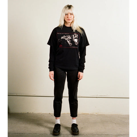 Welcome Snarl Layered Knit 2Fer Tee