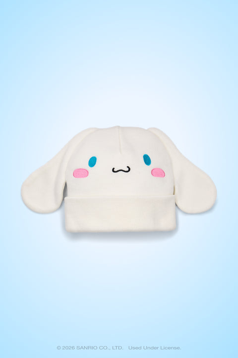 686 x Cinnamoroll white fleece beanie with floppy ears and embroidered face