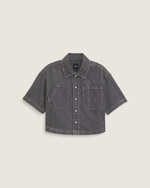 Vans Women's Natalie SS Denim Boxy Button Up Shirt