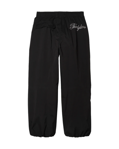 ThirtyTwo Jib black wide-leg snow pants with elastic waist and script logo