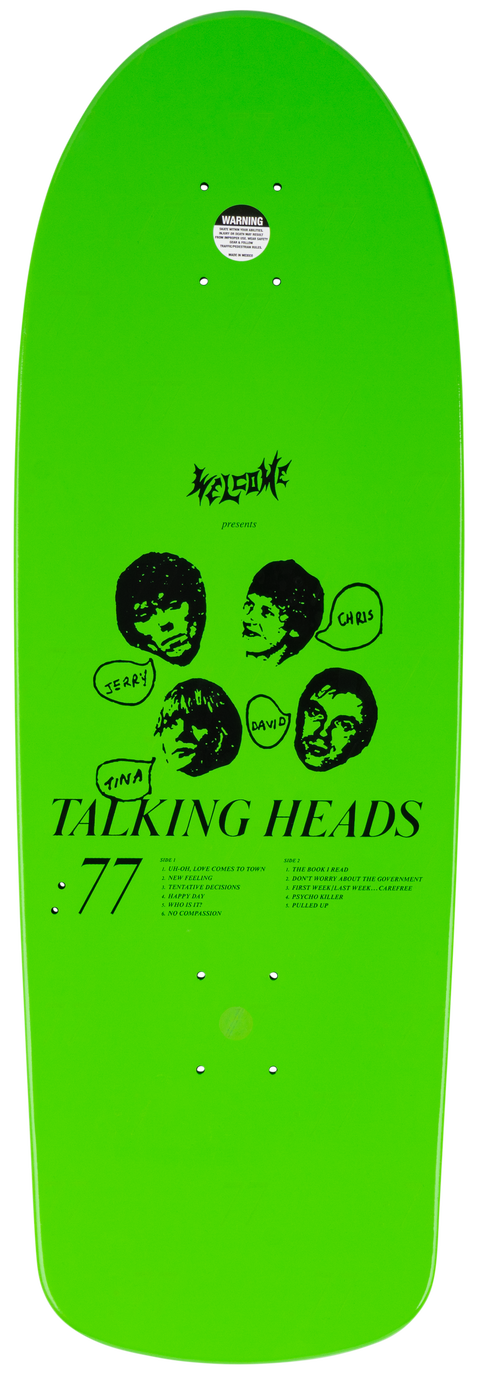 Welcome x Talking Heads Pyscho on Boar Green Dip Skateboard Deck