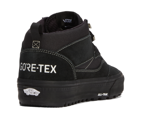 Vans Half Cab GORE-TEX MTE black suede high-top boot, ALL-TRAC sole, rear view