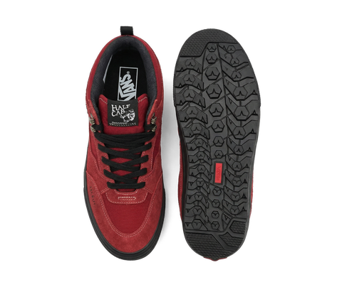 Vans Half Cab GORE-TEX MTE mid-top sneaker in red suede with black sole