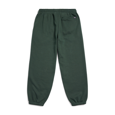 Vans men's dark green fleece jogger sweatpants with elastic waist and cuffs