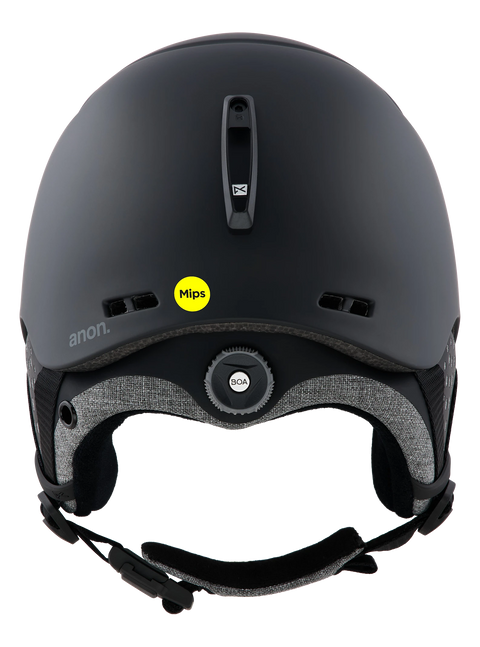 Anon Rodan MIPS snowboard helmet in matte black, rear view with BOA fit system
