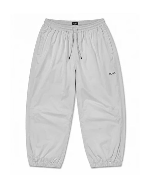 Howl Nowhere Pant in light gray with elastic waist, drawstring, and ankle cuffs