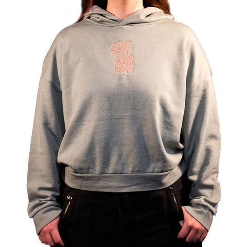 Girls of Darkside Deb Font Embroidered Crop Hoodie