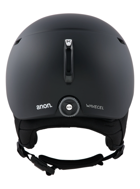 Anon Oslo WaveCel black snowboard helmet rear view with BOA fit system