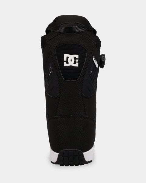 DC Men's Judge snowboard boot rear view showing BOA lacing system and logo