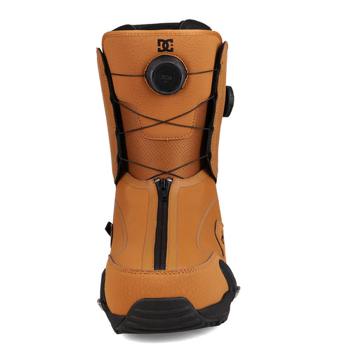 DC Men's Quantum Step On snowboard boot shown from the back with BOA closure system
