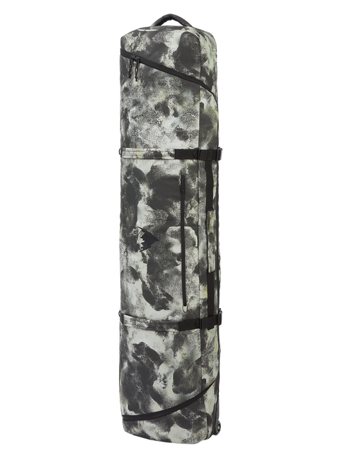 Burton Wheelie Gig snowboard bag in gray and black camo print with wheels