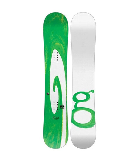 GNU Wagyu snowboard shown from top and base angles on white background