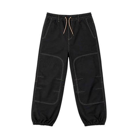 Howl men's workwear jogger pants with contrast stitching, knee patches, and drawstring waist