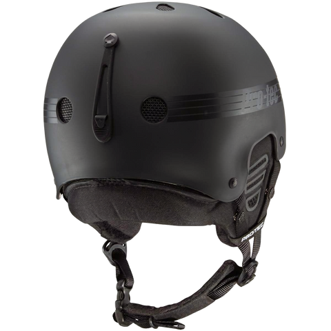 Pro-Tec Old School Snow Helmet rear view with ventilation ports and adjustable chin strap