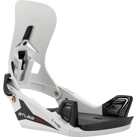 Union Atlas Pro Step On snowboard bindings in white with black accents