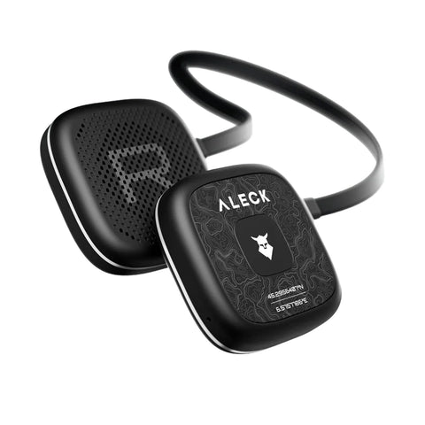 Aleck black wireless helmet audio speakers with flexible band and perforated grille
